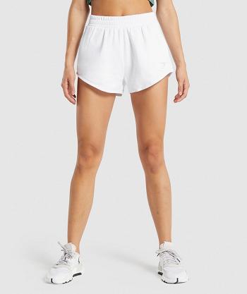 Gymshark Tränings Sweat Shorts Dam Vita | SE 2423ZUT